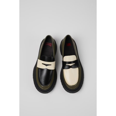 多色皮革乐福鞋