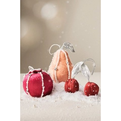 AnthropologiePearled Velvet Fruit Ornament