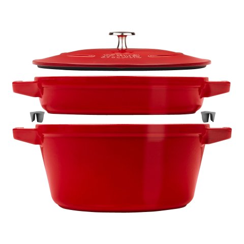 ZwillingStaub 圆形二件套樱桃红铸铁锅