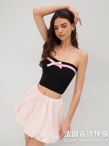 Knit 蝴蝶结针织抹胸上衣