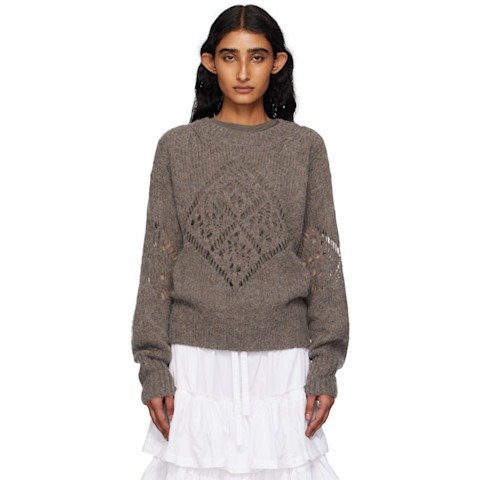 Alpaca Argyle 针织衫 灰褐色