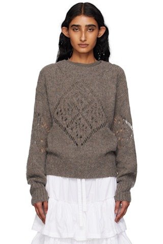 Alpaca Argyle 针织衫 灰褐色