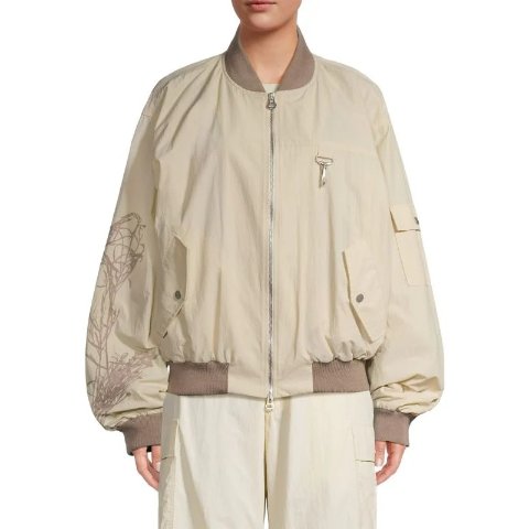 Embroidered Nylon Bomber Jacket