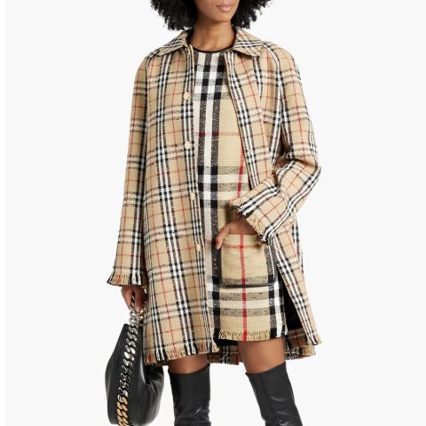 BurberryChecked Cotton-Blend Tweed Coat