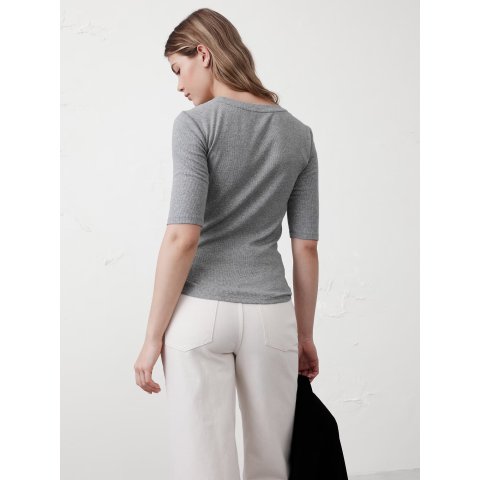 Banana RepublicRibbed Elbow-Sleeve T-Shirt