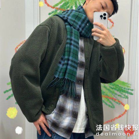 Uniqlo很有圣诞氛围 @ 不方格纹流苏围巾