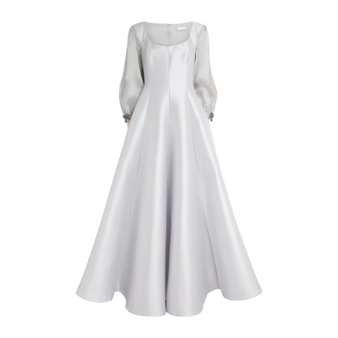 Alexis Mabille Pique Organza-Sleeve Gown