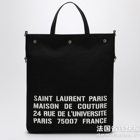 Saint Laurent黑色帆布托特包 