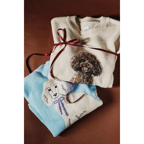 MaeveCrew-Neck Pullover Dog Icon Sweater