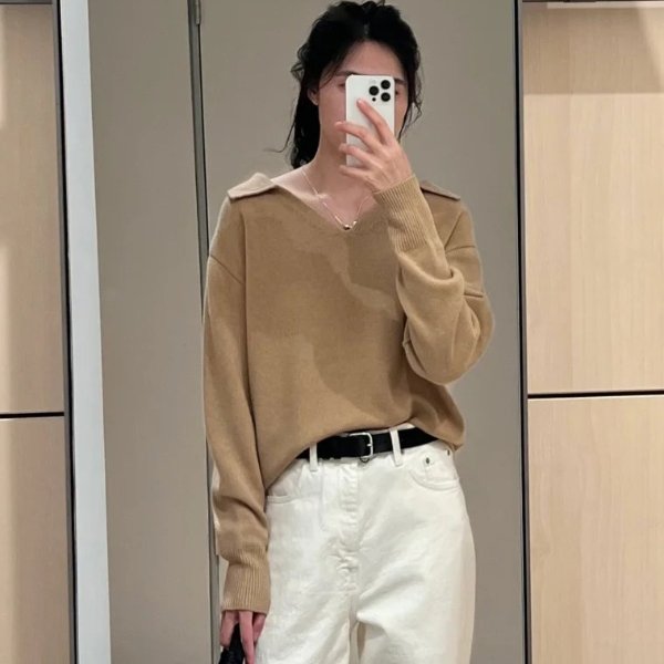 Merino 羊毛 Polo 套头衫