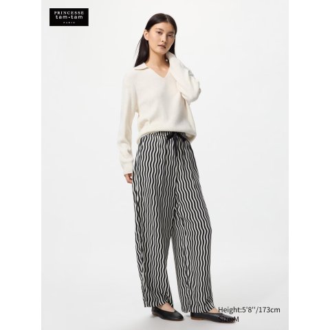 UNIQLO 女士人造丝印花长裤