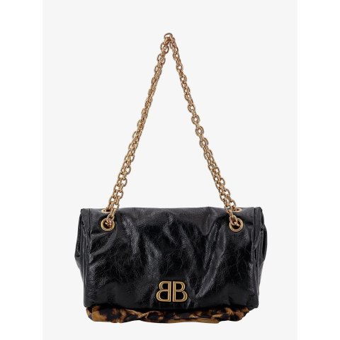 拼接真皮单肩包