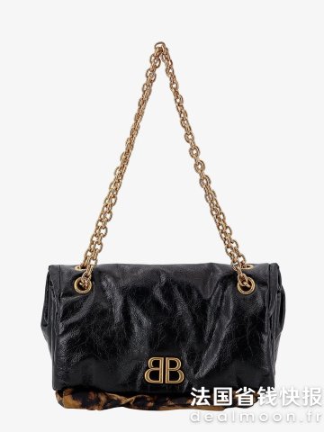 Balenciaga拼接真皮单肩包