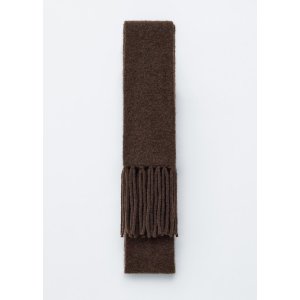 羊驼混纺流苏围巾 深棕色