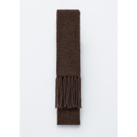 羊驼混纺流苏围巾 深棕色