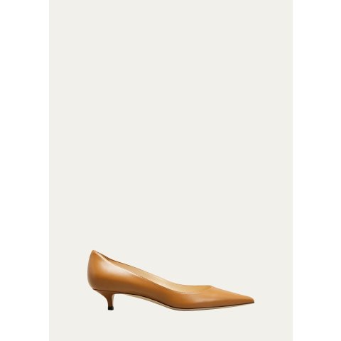 Jimmy ChooAmelia Leather Kitten-Heel Pumps