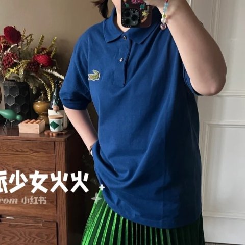 Original L.12.12 徽章宽松Polo衫@老派少女火火