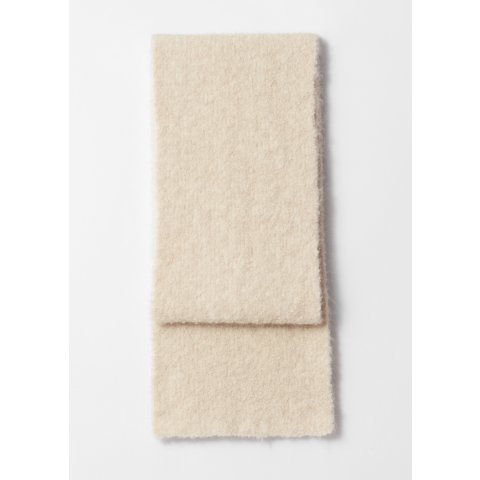 驼羊毛混纺白色围巾