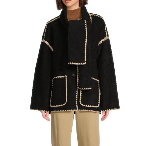 BCBGMAXAZRIAMissy Faux Shearling Button-Front Jacket