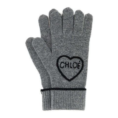 ChloeGrey Wool Blend Gloves