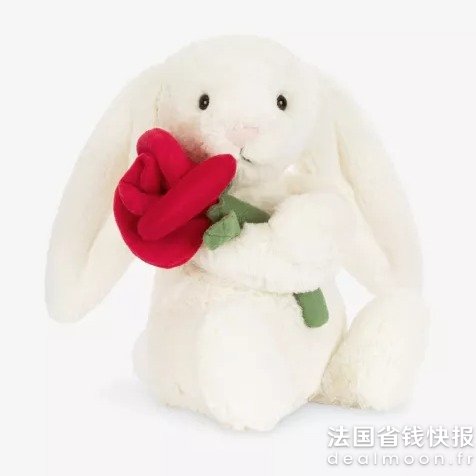 Jellycat抱花小兔回归啦！你是我滴玫瑰~JELLYCAT 兔子玩偶 玫瑰款 31cm
