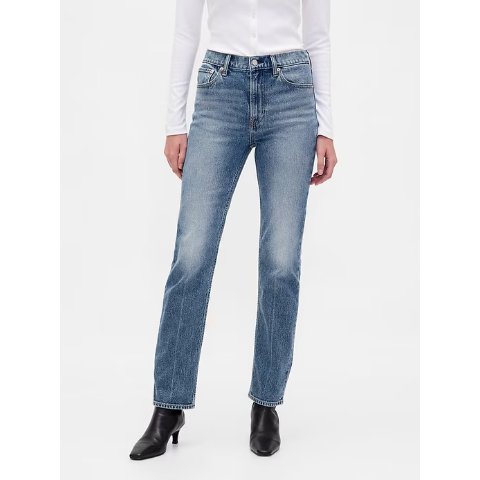 90s 高腰直筒牛仔裤