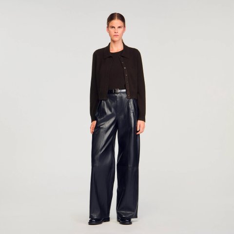 SandroShirt-Collar Cardigan Sweater