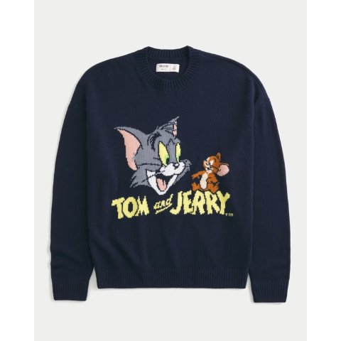 猫和老鼠印花毛衣