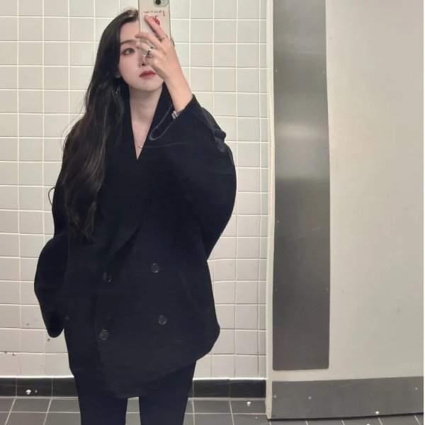 短款双排扣大衣