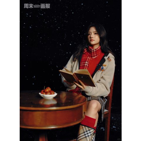 格纹流苏围巾 任敏同款