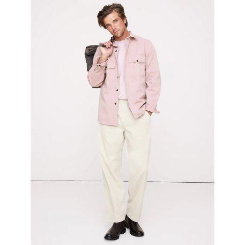 Standard-Fit 棉斜纹衬衫夹克