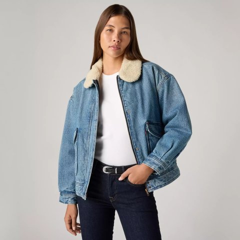 Levi sEveryday Bomber Jacket with Faux Shearling Collar