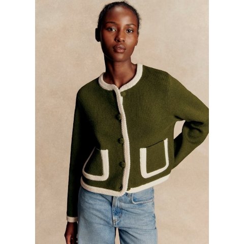 墨绿色小香风夹克