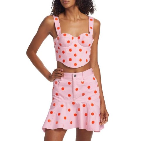 AREAPolka Dot Cotton Croptop