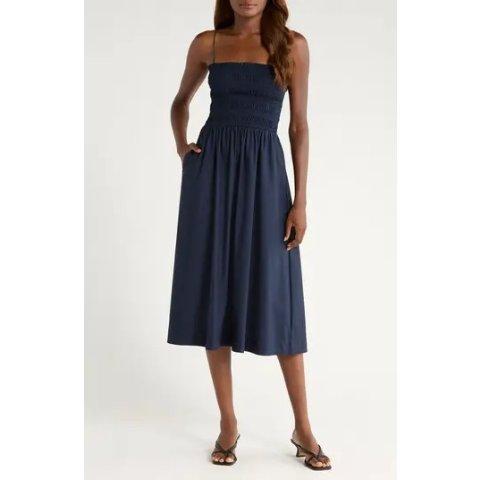 ReformationKerrie Smocked Cotton Blend Dress