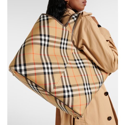 BurberryCheck Medium Canvas Tote Bag
