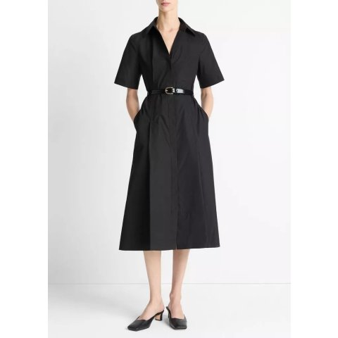 VinceCotton Short Sleeve Shirt Dress