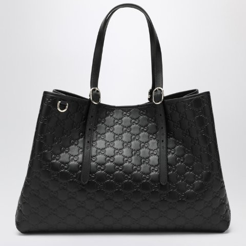 GG Emblem 大号黑色购物袋