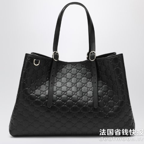 GucciGG Emblem 大号黑色购物袋