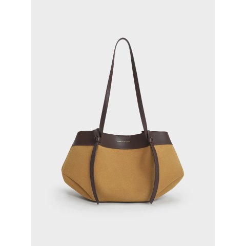 Charles & KeithCalla Faux Suede Tote Bag Sahara Sand