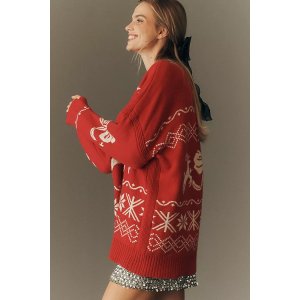 MaeveOversized Graphic Sweatshirt