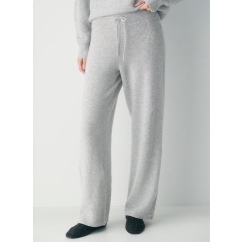 Essential 高腰羊绒阔腿裤