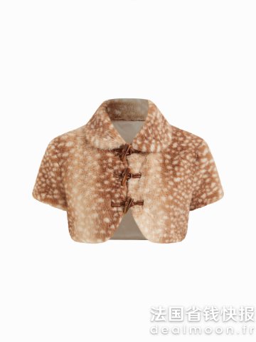 Faux Shearling 鹿纹短袖夹克