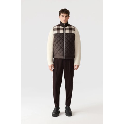 MackageRICARDO-PL Quilted Down Vest Plaid Yoke