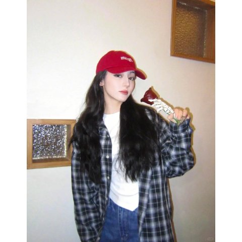 格纹衬衫 迪丽热巴同款