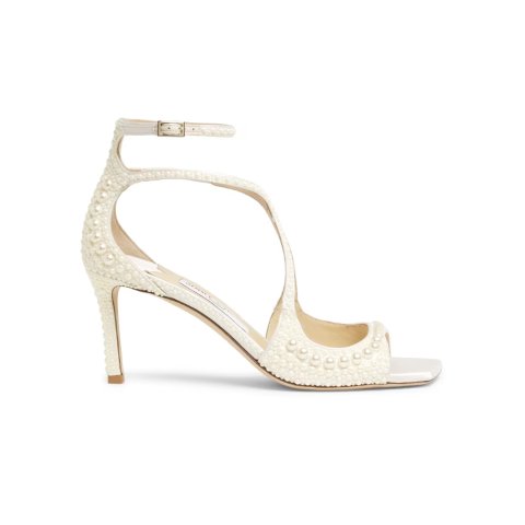 Jimmy ChooAzia Satin Sandals 75MM Pearl