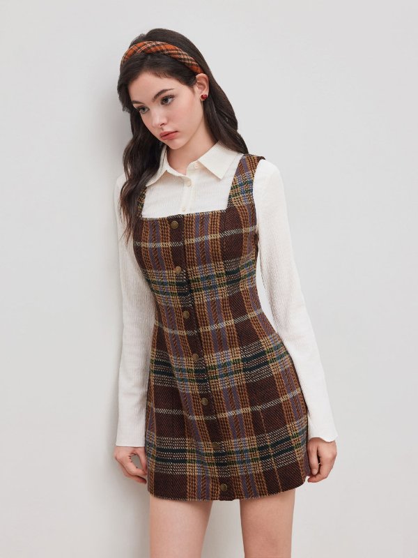 Tartan迷你连衣裙