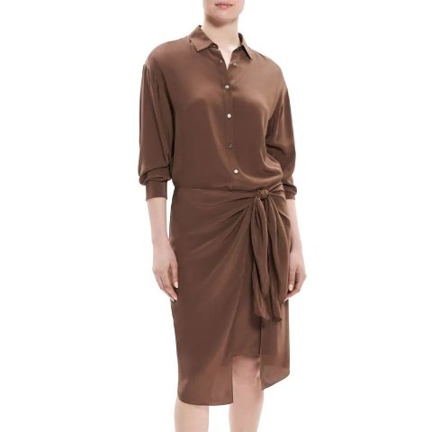 TheorySarong Midi Shirt Dress