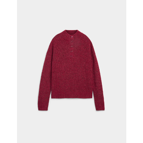 Chimney Buttoned 毛绒领毛衣