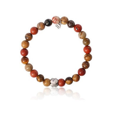 Lucky BrandMen s Red Jasper Stretch Bracelet